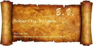 Boberity Vilmos névjegykártya